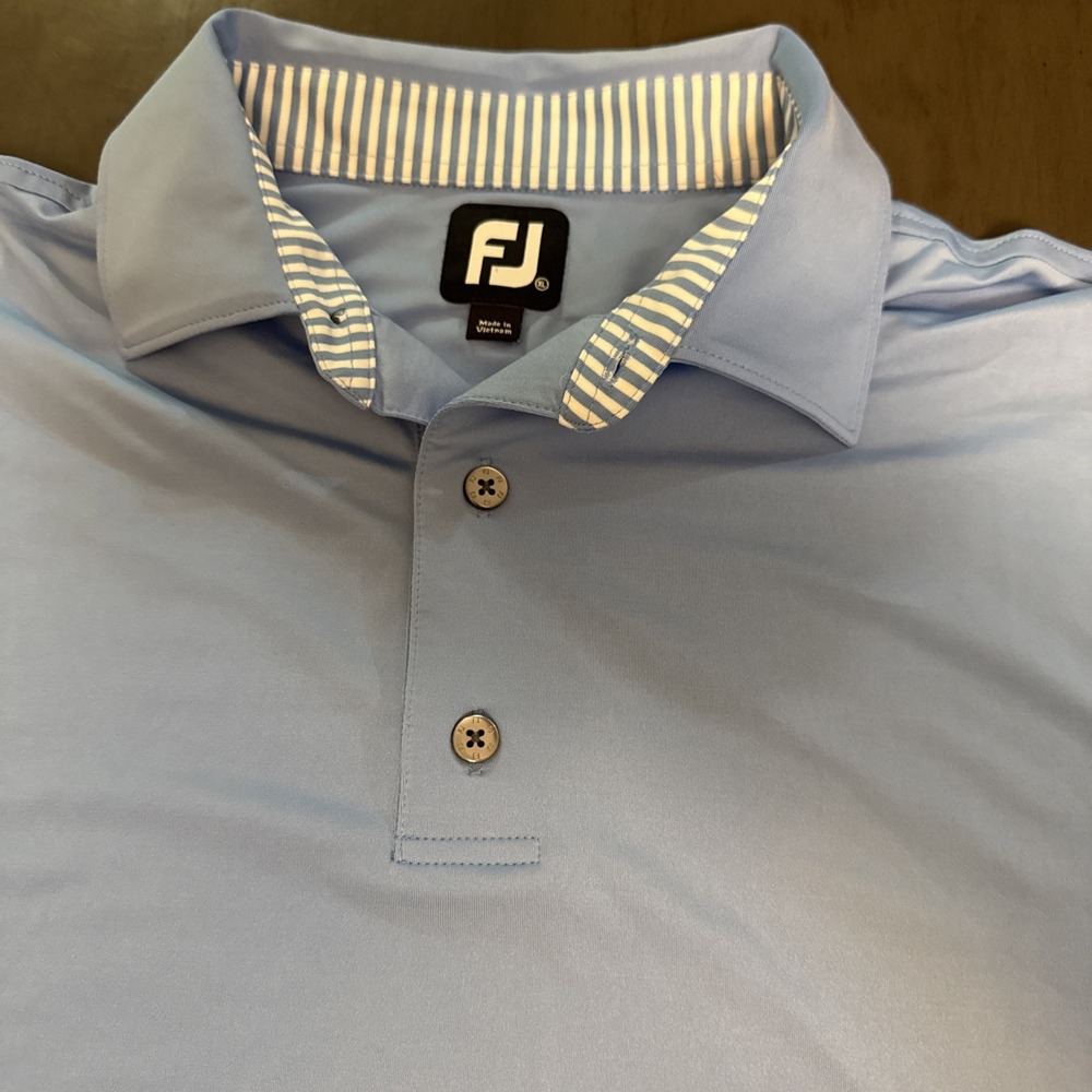 FootJoy FJ Mens L Blue  Golf Polo Shirt Polyester Spandex‎ Classics